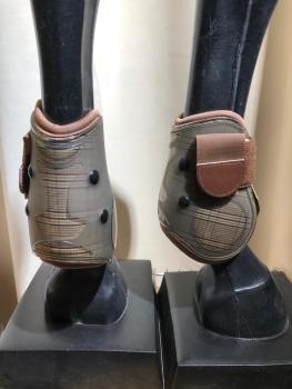 HKM Streichkappen für Hinterbeine Beige/Karo Gr. Warmblt